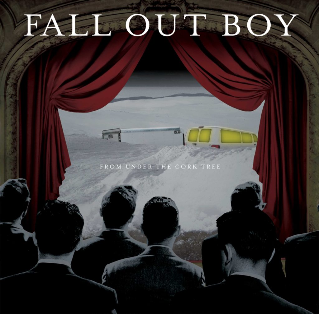 Fall Out Boy album cover. Audience in a theater looking at a stage.