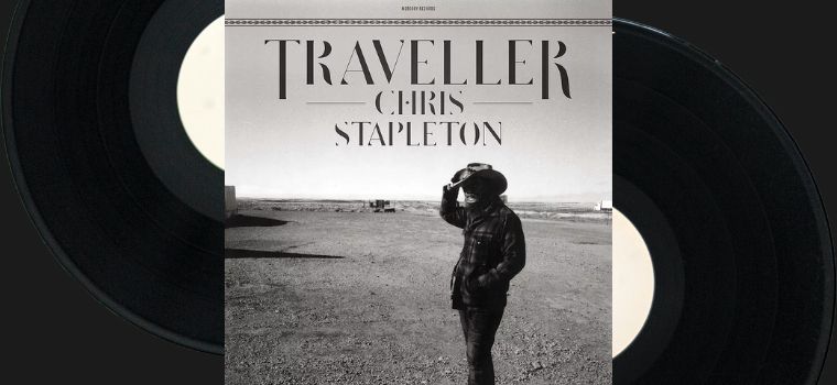 Traveller Chris Stapleton Cover Art. Black and White photo of Chris Stapleton