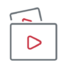 Video Player icon with grey outline and red inner arrow. Add on by Yaroslav Samoylov from Noun Project (CC BY 3.0)