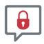 Chat icon with lock in it. lock thread by Peter D from Noun Project (CC BY 3.0)