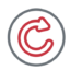 Grey circle with a red replay arrow inside. Replay by Thays Malcher from Noun Project (CC BY 3.0)