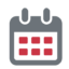 Grey and red Calendar icon. Calendar by Alice Design from Noun Project (CC BY 3.0)